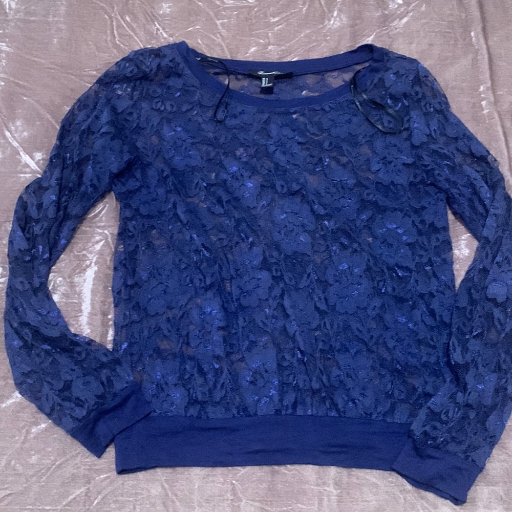 Navy lace top